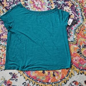 Torrid Teal Off The Shoulder Active Top Size 1X